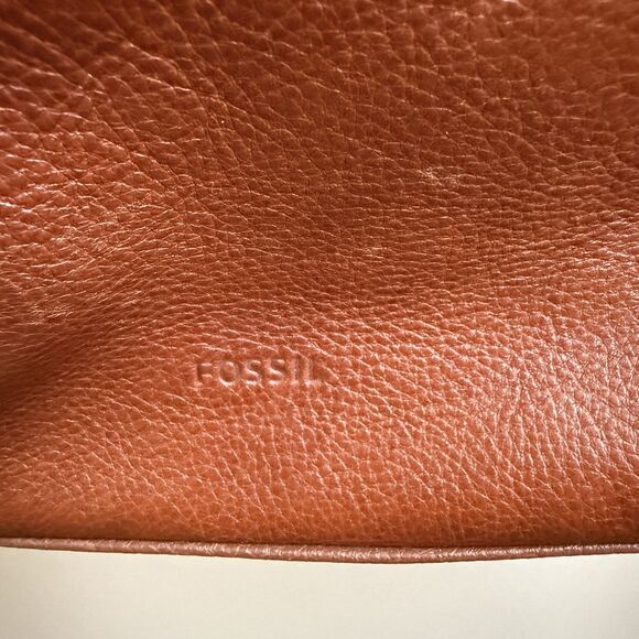 Fossil Felicity Satchel brown leather crossbody - Picture 7 of 8